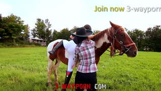 3Way Porno - Trio na Granxa da Familia