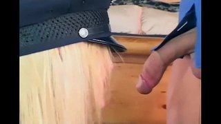 Bèl fi jandam fukin nan gan ak chosèt